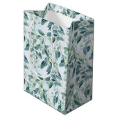 Soft Sage Green Eucalyptus Aquarel-stijl Medium Cadeauzakje (Achterkant Gekanteld)