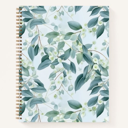 Soft Sage Green Eucalyptus Aquarel-stijl Notitieboek (Voorkant)