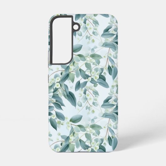 Soft Sage Green Eucalyptus Aquarel-stijl Samsung Galaxy Hoesje (Achterkant)