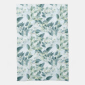 Soft Sage Green Eucalyptus Aquarel-stijl Theedoek (Verticaal)