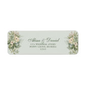 Soft Sage Green Floral Address Label (Voorkant)