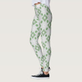 Soft Sage Green Floral Geometric Pattern Leggings (Links)