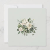 Soft Sage Green Floral Save The Date Card (Achterkant)