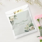 Soft Sage Green Floral Wedding Favor Bag Bedankzakje (Gezegeld)