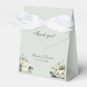 Soft Sage Green Floral Wedding Favor Box Bedankdoosjes (Voorkant Zijde)