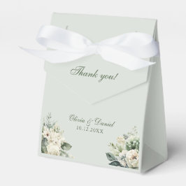 Soft Sage Green Floral Wedding Favor Box Bedankdoosjes