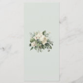 Soft Sage Green Floral Wedding Menu (Achterkant)