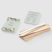 Soft Sage Green Floral Wedding Program Hand Fan Handwaaier (Niet-gemonteerd)