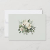 Soft Sage Green Floral Wedding RSVP Card Kaartje (Achterkant)