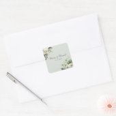 Soft Sage Green Floral Wedding Sticker (Envelop)