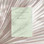 Soft Sage Green Modern Minimalistisch Script Weddi Kaart