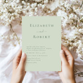 Soft Sage Green Modern Minimalistisch Script Weddi Kaart