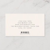 Soft Sage Green & Off-White Modern Professional  Visitekaartje (Achterkant)