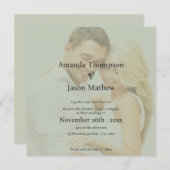 Soft Sage Green Vellum Style Huwelijksuitnodiging (Voorkant / Achterkant)