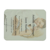 Soft Sage Green Vellum Style Huwelijksuitnodiging Magneet (Horizontaal)