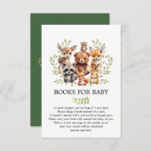 Soft Sage Green Woodland Animals Books for Baby Informatiekaartje (Voorkant / Achterkant)