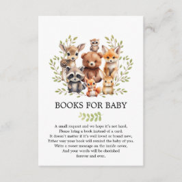 Soft Sage Green Woodland Animals Books for Baby Informatiekaartje