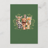Soft Sage Green Woodland Animals Books for Baby Informatiekaartje (Achterkant)