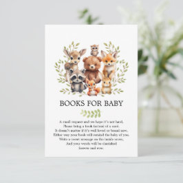 Soft Sage Green Woodland Animals Books for Baby Informatiekaartje