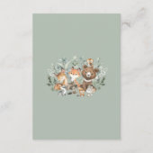 Soft Sage Green Woodland Animals Books for Baby Informatiekaartje (Achterkant)