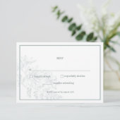 Soft Sage Groene Bloemen Eenvoudige Bruiloft RSVP  (Staand voorkant)