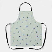 Soft Sage Japanese Blue Pansy Floral Pattern Schort (Voorkant)
