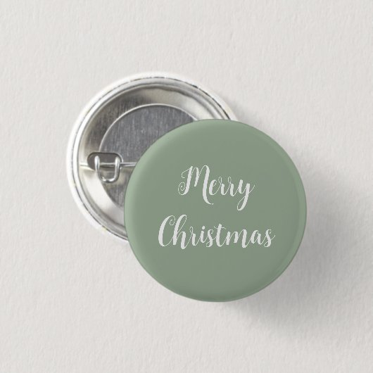 Soft Sage Merry Christmas Button (Voorkant /achterkant)