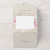 Soft Sage Romantisch Hart Bloemendiner All In One Uitnodiging (Buitenkant)