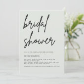 Soft Sage Script Modern Bridal Shower Invitation Kaart (Staand voorkant)