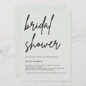 Soft Sage Script Modern Bridal Shower Invitation  Kaart (Voorkant / Achterkant)