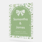 Soft Sage Welkom – Garden-Inspired Layout Acryl Bord (Hoek)