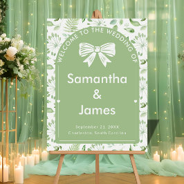 Soft Sage Welkom – Garden-Inspired Layout Acryl Bord