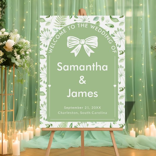 Soft Sage Welkom – Garden-Inspired Layout Acryl Bord