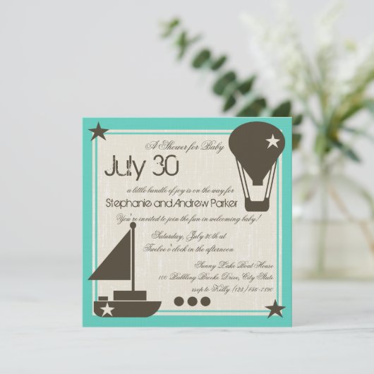 Soft Sails-Baby shower Kaart (Staand voorkant)