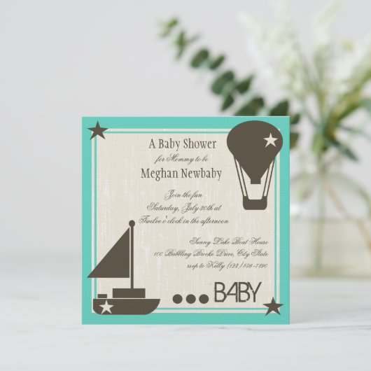Soft Sails-Baby shower Kaart (Staand voorkant)