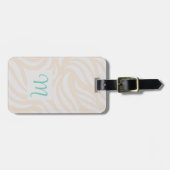 Soft Sand Modern Foliage Feminine Monogram Travel Bagagelabel (Voorkant horizontaal)