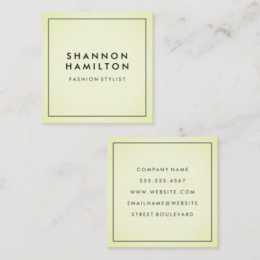 Soft Scale Patroon Green Vierkante Visitekaartje (Voorkant / Achterkant)