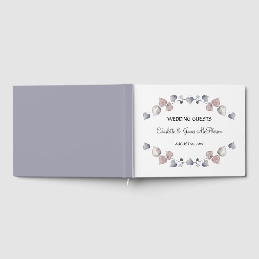 Soft Scottish Heather - Wedding Hearts Gastenboek (Volledig)