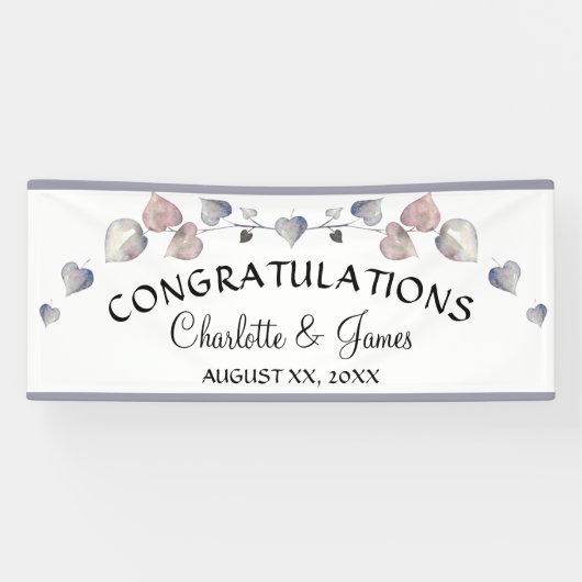 Soft Scottish Heather - Wedding Hearts Spandoek (Horizontaal)