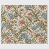 Soft Scrollwork Garden Floral Pattern Cadeaupapier (Vlak)