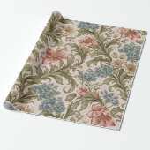 Soft Scrollwork Garden Floral Pattern Cadeaupapier (Uitgerold)