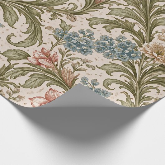 Soft Scrollwork Garden Floral Pattern Cadeaupapier (Hoek)