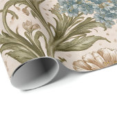 Soft Scrollwork Garden Floral Pattern Cadeaupapier (Rol Hoek)