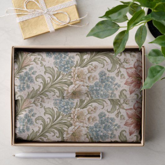 Soft Scrollwork Garden Floral Pattern Tissuepapier (Geschenk)