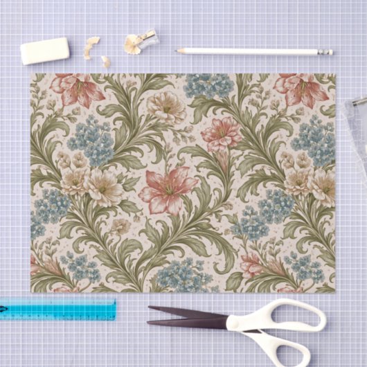 Soft Scrollwork Garden Floral Pattern Tissuepapier (Craft)