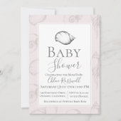 Soft Seashell Baby shower Invitation Kaart (Voorkant)