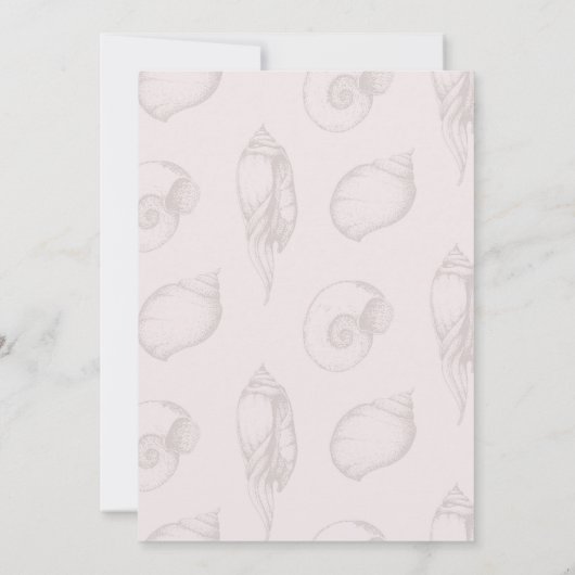 Soft Seashell Baby shower Invitation Kaart (Achterkant)
