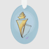 Soft Seashell Blue Oval Ornament (voorkant)
