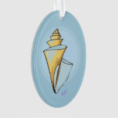Soft Seashell Blue Oval Ornament (voorkant)
