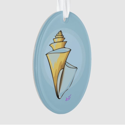 Soft Seashell Blue Oval Ornament (voorkant)